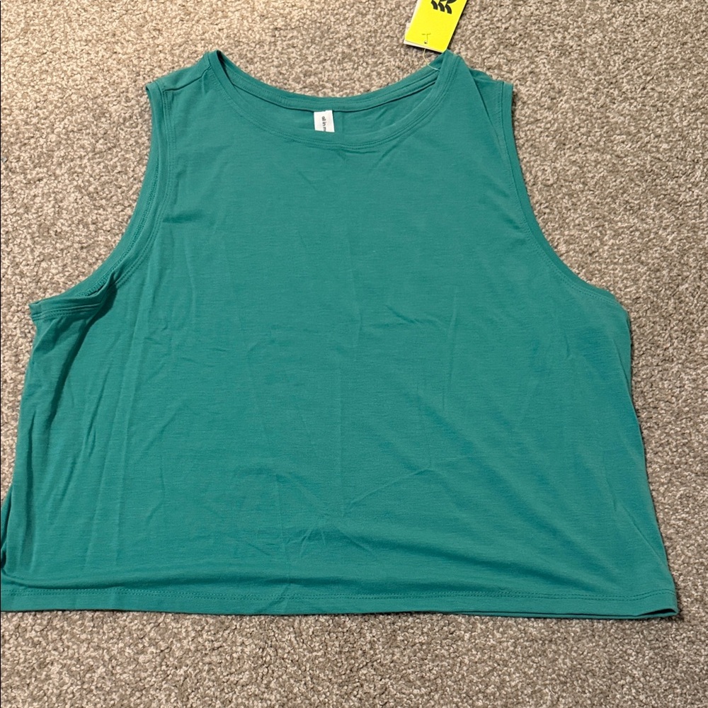 all in motion Teal Sleeveless Crop Tank